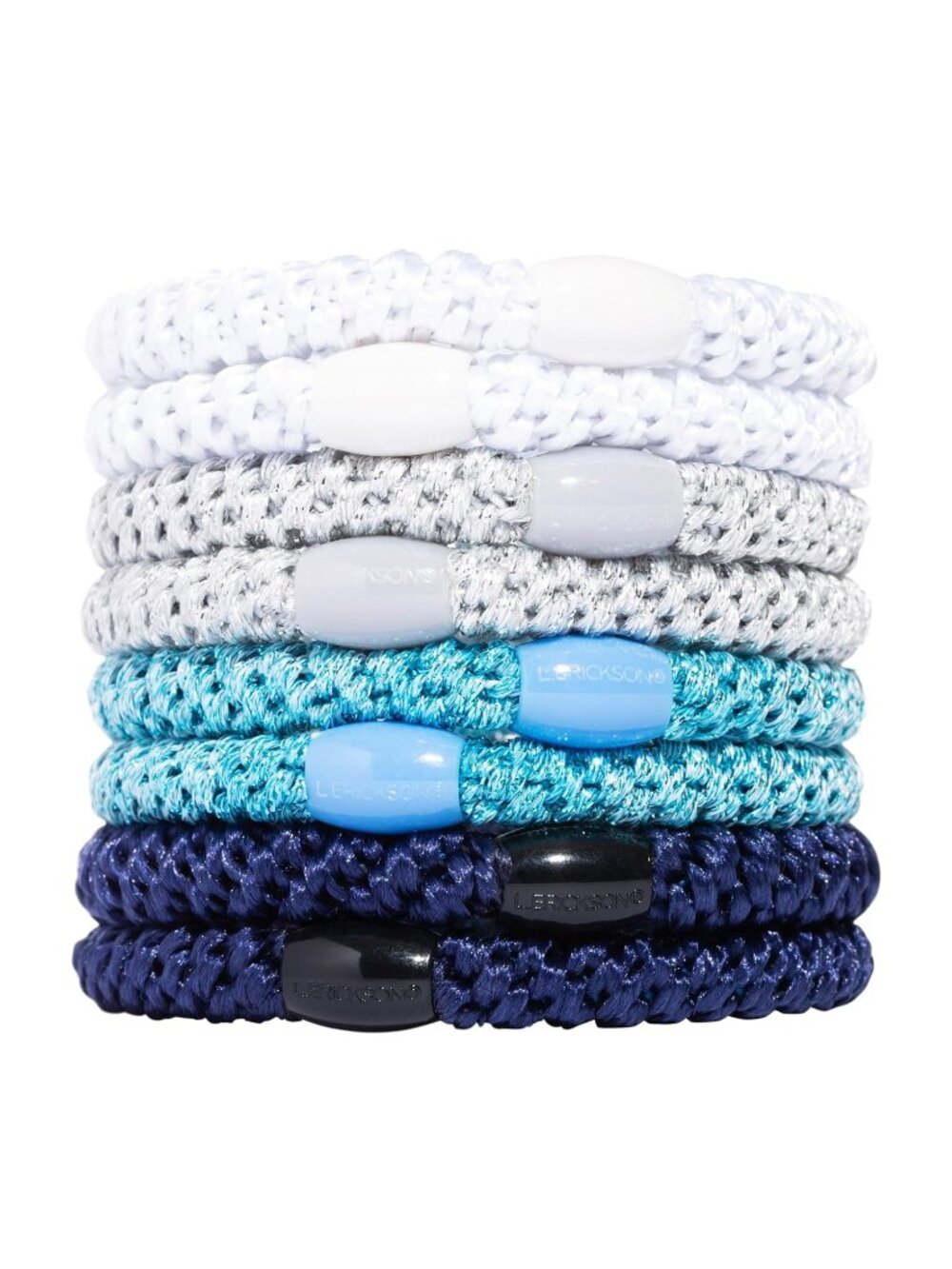 Sweet Candy Colors Blue Glow Damage-Free Design Hair Ties for Thick Hair 8 Pack